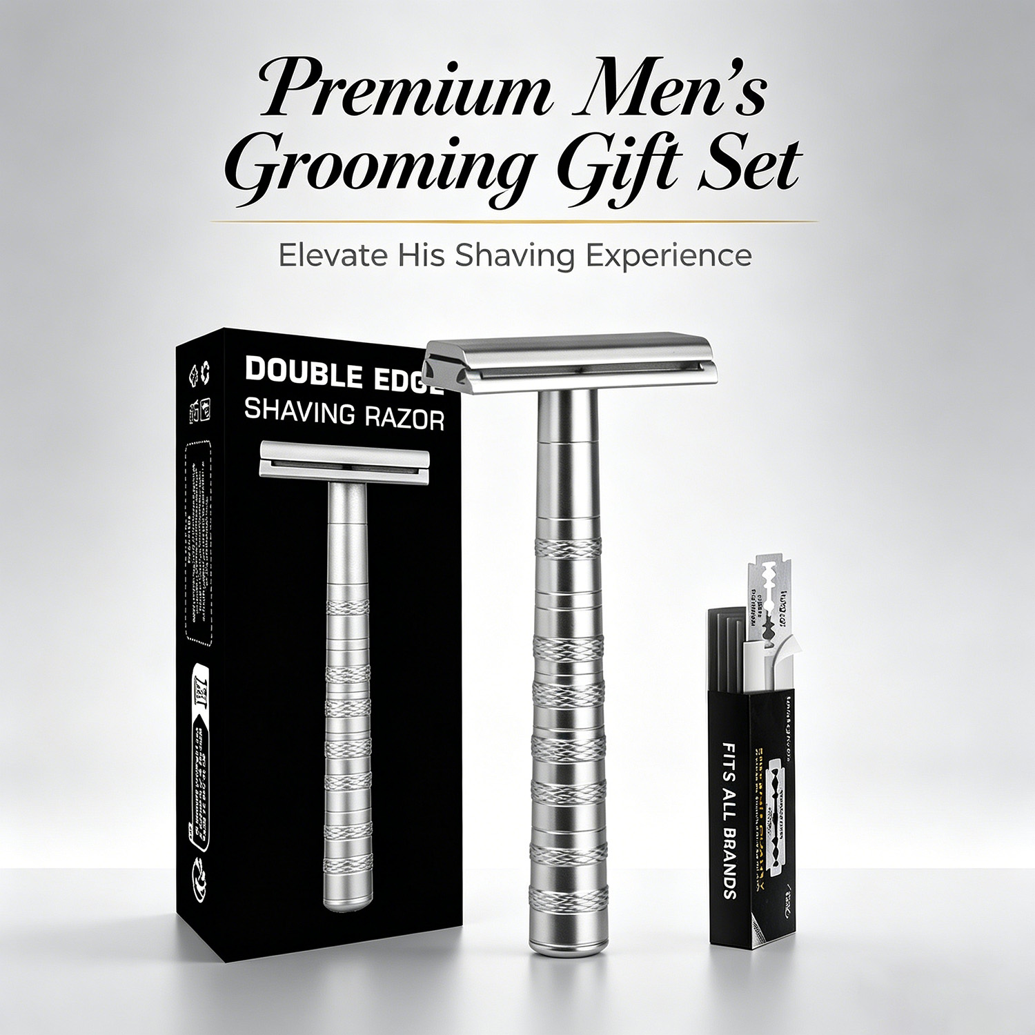 Safety Razor Handle - Çift Taraflı Tıraş Makinesi 5 Yedek