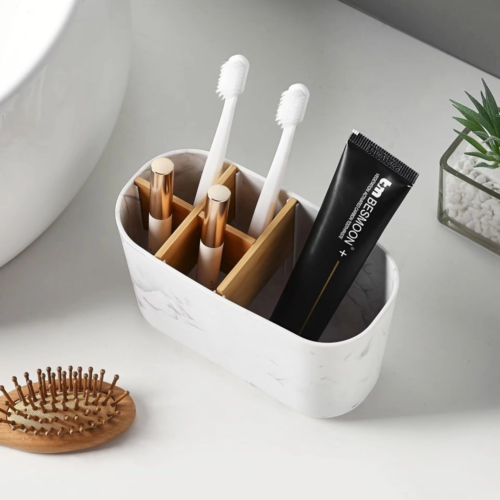 Bamboo Toothbrush - Çok Bölmeli Diş Fırçası Tutucu Plastik